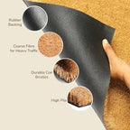 Welcome Doormats, Natural Coco Coir Mats with Non-Slip PVC Backing, Indoor Outdoor Mats for Home & Office, Floor Mats for Door Decor, Patio Decor, Plain Entry Mat, Beige, 30"x17"