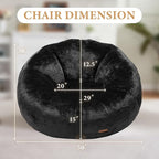 Hobestluk Bean Bag Chairs Large Bean Bag Couch for Adults Stuffed Sofa Chair Comfy Giant Bean Bag Chair with Spacious Design for Reading, Playing or Relaxing (Black)