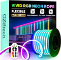 GZBtech RGB LED Neon Rope Lights 66FT/20M, AC 110-120V Waterproof Color Changing LED Rope with Remote Controller, Dimmable Multi Color Neon Rope Lighting for Indoor Outdoor Commercial Use
