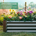 Land Guard 2 Pack 8×4×1ft Galvanized Metal Raised Garden Bed, Metal Planter Kit Box Outdoor for Deep-Rooted Vegetables, Flowers, Green and Herbs (Mid-Grey)