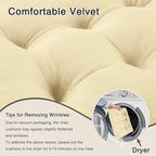 OVOV Chair Cushions for Dining Chairs Set of 6 Tufted Indoor Chair Pads with Ties Soft Square Seat Cushions for Kitchen Chairs 15.5"x15.5",White