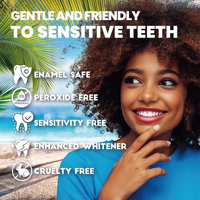 Professional Whitening Strips for Sensitive Teeth:Hydrogen Peroxide-Free Treatments - Effective & Gentle Dental Whitener (42 Count (Pack of 1), Mint)
