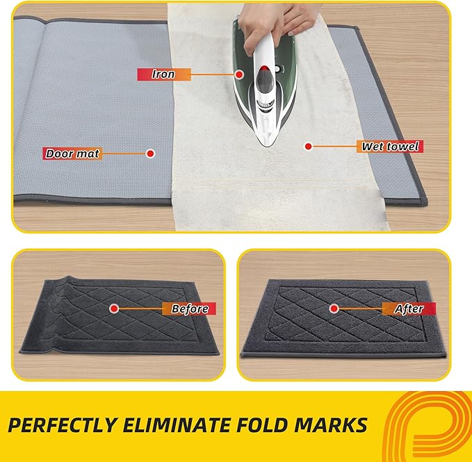 JSEI Dirt Trapper Door Mat 36"x60", Non-Slip Washable Entryway Mats, Dog Door Mat, Stain Resistant and Absorbent Floor Mats, Low Profile Welcome Mat for Front Back Door, Dark Grey