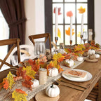 DearHouse 2 Pack Fall Garland Maple Leaf, 5.9Ft/Piece Hanging Vine Garland Artificial Autumn Foliage Garland Thanksgiving Decor for Home Wedding Fireplace Party Christmas (Light Green)