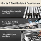 3 Tier Extra Large Stainless Steel Expandable Over The Sink Dish Drainer Drying Rack, Rust Proof Metal, Space Saving, Modern Silver Big Capacity Extendable Plate Strainers Above Kitchen Counter