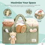 PeraBella Diaper Caddy Organizer for Changing Table, Storage Basket for Wipes, Gift for Baby Shower, Car Organizer, Nursery Organizer, Portable Storage