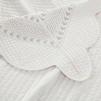 MarCielo 100% Cotton Quilt Set White Lightweight Bedspread with Scalloped Edge, Farmhouse Vintage Bedding, All Season Use(TC Off-White,Queen (96"x102"))