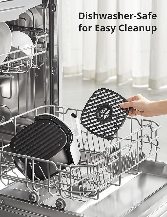 COMFEE' Compact 2.1 Quart Air Fryer with 12 Menu Options, Adjustable Timer & Temperature Control 180-400 degrees F, Dishwasher-Safe Nonstick Fry Basket with Stainless Steel Finish