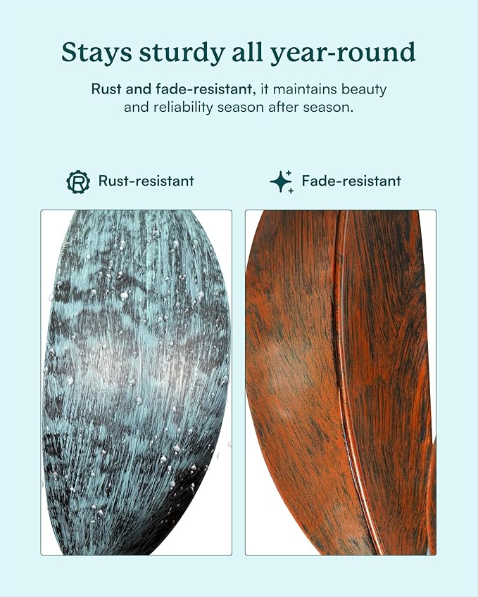 Wind Spinners Outdoor, Copper Teal Kinetic Wind Spinner with Stake, Garden Yard Spinners Windmill Decor for Patio Lawn (12" W x 70" H)