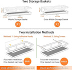 PUSDON Metal Wall Hanging Basket 2 Packs DIY Suitable for Multiple Scenes - Middle Black Guardrail Suit