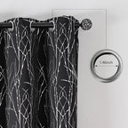 Grommets Blackout Long Window Curtains Black Silver-52W*84L 2PCS Drapes for Bedroom