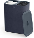 Joseph Joseph Tota 90 liter/23.8 gallon Laundry Hamper Separation Basket with lid, 2 Removable Washing Bags with Handles - Black