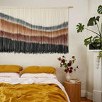 Flber Macrame Wall Hanging Macrame Wall Decor Large-Scale Tie-Dye Tapestry Living Home Room Wall Decor 57" Wx 35" L