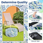 1 Pack Outdoor Inflatable Ottoman Waterproof Inflatable Pouf Foot Rest with Handle D21 x H9 Portable Outdoor Foot Rest for Patio Garden Camping or Home