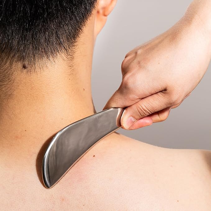 gua sha Tool gua sha Stainless Steel iastm Tool Gussha Massage Tool Muscle Scraping Tool for Soft Tissue Therapy and Reduce Arms,Back, Legs, Neck,Shoulder Muscle Pain(ms)…