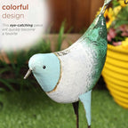 Alpine Corporation MCC702 Head-Down Metal Bird Outdoor Statue, Animal Décor for Patio, Lawn & Garden, 24" H, Blue and White