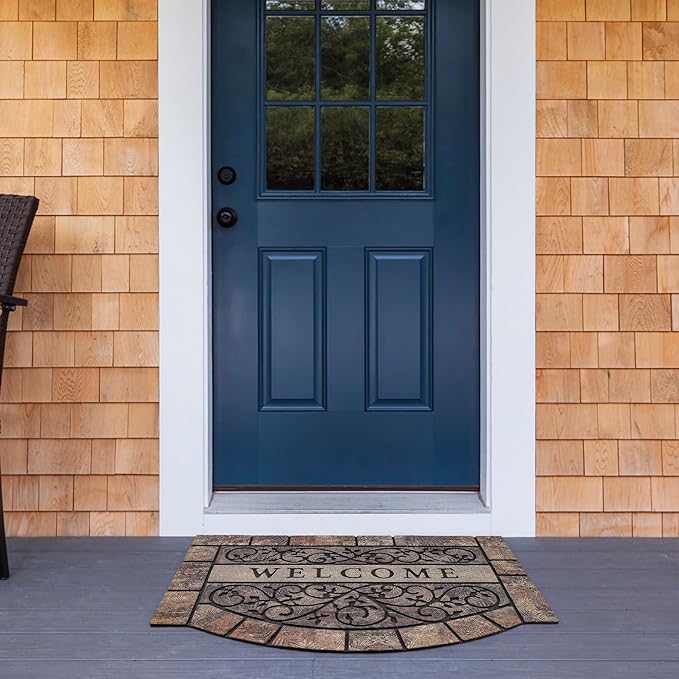 Thick Welcome Mats Outdoor, 24 * 36" Large Front Door Mat Entrance, Durable Welcome Mat for Front Door, Heavy Duty No Slip Rubber Outdoor Mats for Home Entrance