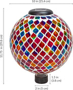 Sunnydaze 10-Inch Solar Gazing Ball for Garden - Glass Outdoor Gazing Globe - Summer Trellis - Set of 2