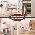 OIAHOMY Storage Basket for Shelves, Closet Cube Storage Bins Baskets for Clothes Blanket Towels, Baby Nursery, Toy Baskets Box, Woven Rope Basket, 17.72*12.99*7.87 IN, 2 Packs Brown