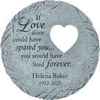 Let's Make Memories Personalized Memorial Stone - Sympathy Garden Marker - Durable, Weather-Resistant Cast Resin - Engraved with Your Loved One's Name - Personalized Condolences - 12" Diameter