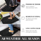 Yimobra Welcome Mat Outdoor, 29.5x17 Waterproof Door Mat Outside Entrance, All-Weather Non Slip Front Door Mat, Low-Profile Entryway Mat Indoor, Porch and Patio, Black