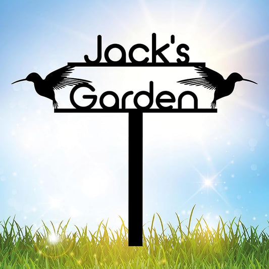 Personalized Metal Garden Sign with Stake, Custom Garden Decor for Outdoor, Custom Family Name Sign, Patio Decorations, Lawn Art, Farmhouse Decorative, Housewarming Gift (CstmDesign9)