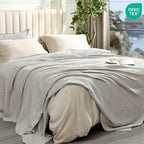 PHF Cooling Waffle Blanket Twin Size, Lightweight 60% Rayon Derived Bamboo & 40% Cotton Breathable Blanket for Hot Sleepers, Soft and Luxury for Bed Couch and Sofa, 66"x90", Grey