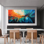 Canvas Wall Art Decor Large Wall Art Pictures For Living Room Blue Green Wall Art Decor Canvas Abstract Art Work Colorful Abstract Wall Art Decor Prints For Bedroom Office Kitchen Wall Decor 29" x 58"