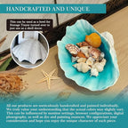 Large Turquoise-Aqua blue Sea Shells Decorative Bowl Resin Clam Shell Bowl Beach Decorations for Home Coastal Beach Decor Decoration Storage Bowls & Home Office Nautical Themed Party Decor -10.2-1PC