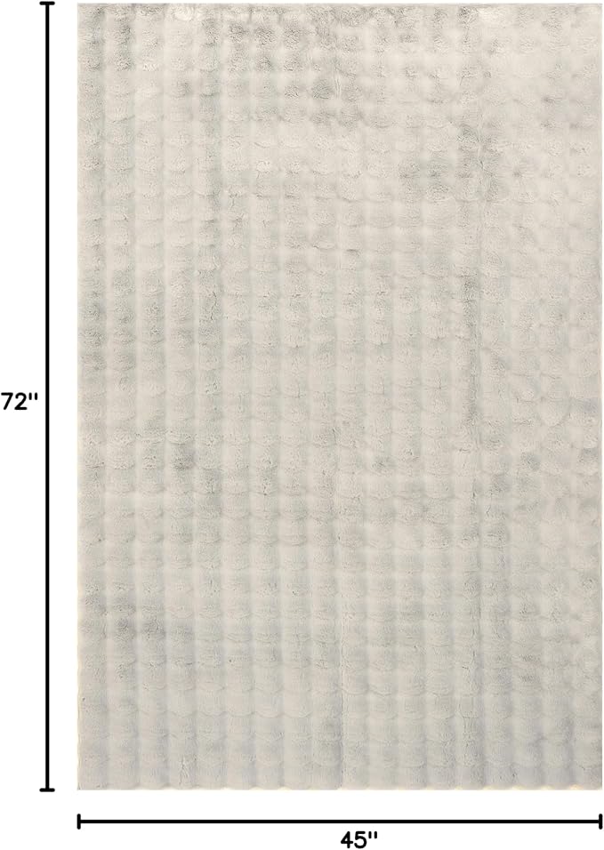 nuLOOM 3'9" x 6' Cozy Plush Area Rug, Machine Washable, Non-Slip, Soft Fluffy Shag Carpet for Living Room Bedroom Kids Nursery Home Decor, Jeni Grey