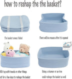 Small Woven Storage Baskets 13“X9”X5“ Decorative Rope Bins for Organizing Shelves, Closets, and Toys, Empty Gift Baskets, Cute Organizer Basket for Home and Office (blue, Large)
