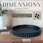 OAKOA Concrete Black Tray for Coffee Table - Round Black Decorative Tray for Table Decor - Bandejas Decorativas para La Sala - Coffee Table Centerpiece
