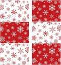 Christmas Placemats Set of 6 Christmas Red and White Snowflake Plastic Table Mats Winter Place Mats Washable Seasonal Xmas Winter Holiday Table Decoration for Indoor Outdoor Party Kitchen Dining