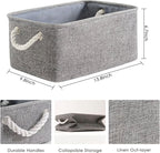 TheWarmHome Storage Bins Basket - Storage Baskets for Organizing Shelves,Home Closet Organizer for Book Shelf Organization,Fabric Storage Cubes,Medium Decorative Grey Basket Gift