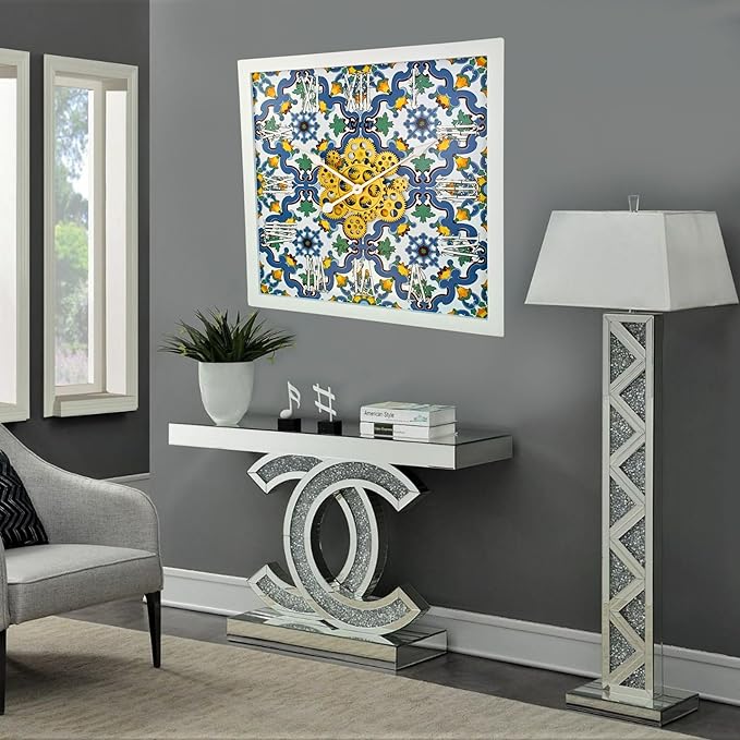 The Gears Clock Wall Clock Italy Collection with Moving Gears (Meta, 24 inches (60 cm))