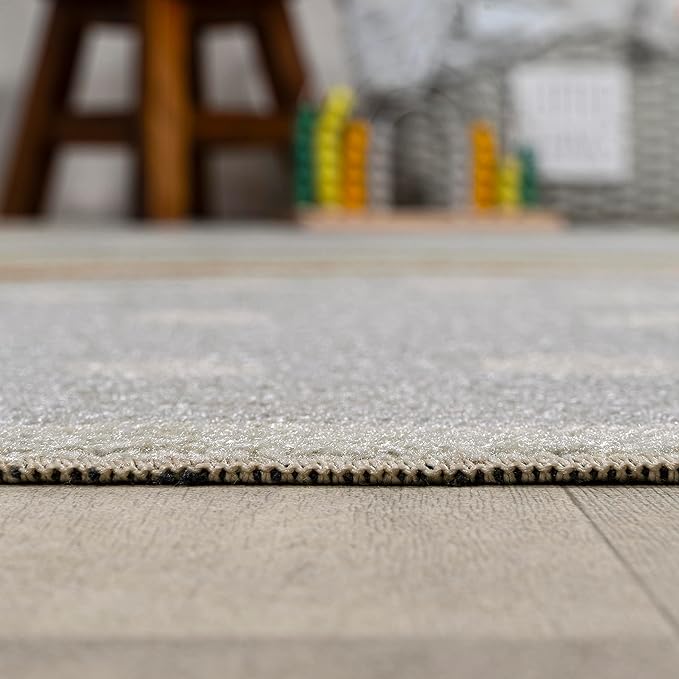 JONATHAN Y Machine-Washable Gray/Ivory/Yellow Indoor Area Rug, 4x6, Minha Rainbow Dots, Kids & Novelty, Casual, Classic, Bedroom, Kitchen, Living Room, Easy-Cleaning, Non-Shedding (KDW102A-4)