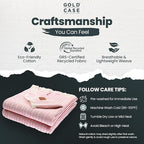 Gold Case Throw Blanket for Couch – 100% Recycled Turkish Cotton Blankets & Throws – Elegant Decorative Throw Blankets for Living Room Sofa – Woven Throws for Couch – Vintage Pink – 50x60 (Set of 2)
