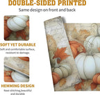 Fall Pumpkin Placemats Set of 4 Vintage Autumn Maple Leaf Seasonal Place Mats 12x18 Inch Thanksgiving Farmhouse Linen Fabric Table Mats for Party Kitchen Dining Outdoor Indoor Decor