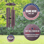 ASTARIN Personalized Wind Chimes for Memorial US Veteran, Deep Tone Wind Chimes for Loss of Loved One Brothers Sisters, Thank You Veteran Solider