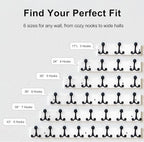 SKOLOO 43-Inch White Wood Coat Rack Wall Mount with 8 Triple Hooks - Ideal for Family Entrances, Classrooms, and Pet Supplies Storage - Perfect Coat Hooks for Wall, Pack of 2