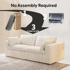 78.74" LoveSeat Cloud Sofa,Modular Sectional Couch,Modern Deep Seat Upholstered Couches with Plush Corduroy Fabric for Living Room Furniture,Bedroom and Apartment,No Assembly Required,White
