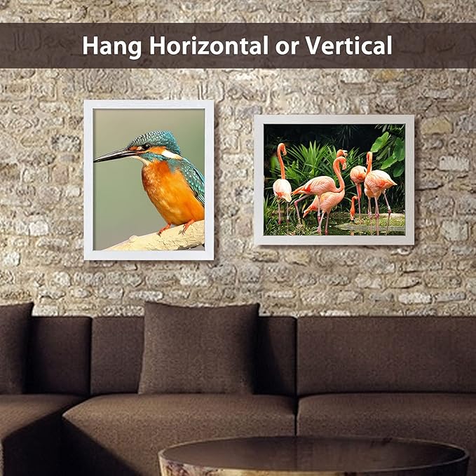 VCK 16x20 Poster Frames 3 Pack White MDF Wood and Polished Plexiglass Frame,Display Pictures in Horizontal and Vertical