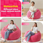 Hobestluk 4.5FT Bean Bag Chair Giant Bean Bag Chair with Filler Included Adult Bean Bag Chairs with Removable Cover for Bedroom Living Room - (Jumbo, Pink)