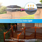 VOLISUN 4x4 Solar Post Cap Light 8pack,Solar Fence - Cap Lights Outdoor Waterproof for Wooden/Vinyl Post,Black Deck Post Cap Light Solar Powered with Warm White for Garden/Patio/Porch