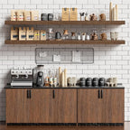Heimlove 55 Inch Long Floating Shelves for Wall,9.3" Deep Walnut Floating Shelves Set of 2,Large Display Shelf & Storage Shelf,Wall Shelves for Bedroom Living Room Kitchen Office,Wall Mounted Shelf