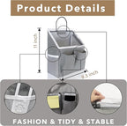 2pcs Small Wall Hanging Baskets for Organizing, Wall Hanging Storage Bag as Over the Door Organizer, Wall File Organizer, Rv Storage and Organization. For Bedroom, Office, Camper (Gray)