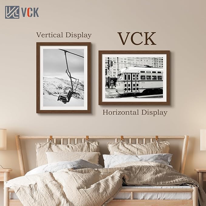 VCK 18x24 Brown Poster Frame 3 Pack, Wood Picture Frame with Exclusive Wood Grain, Wall Mounting Hanging