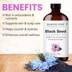 Majestic Pure Black Seed Essential Oil with Glass Dropper - Huge 4 Fl Oz - 100% Pure and Natural Black Pepper Oil - Premium Grade Essential Oils for Diffuser, Aromatherapy, Soap and Candle Making