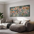 SIGNWIN 36"x72" Extra Large Framed Wall Art Whimsical Garden Bloom, Colorful Abstract Floral for Home Living Room Bedroom Decor (Frame Assembly Required)