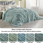 GONAAP Fuzzy Faux Fur Throw Blanket Twin Size Ice Blue Super Soft Cozy Plush Fuzzy Shaggy Blanket for Couch Sofa Bed (Ice Blue, Twin(60"x80"))